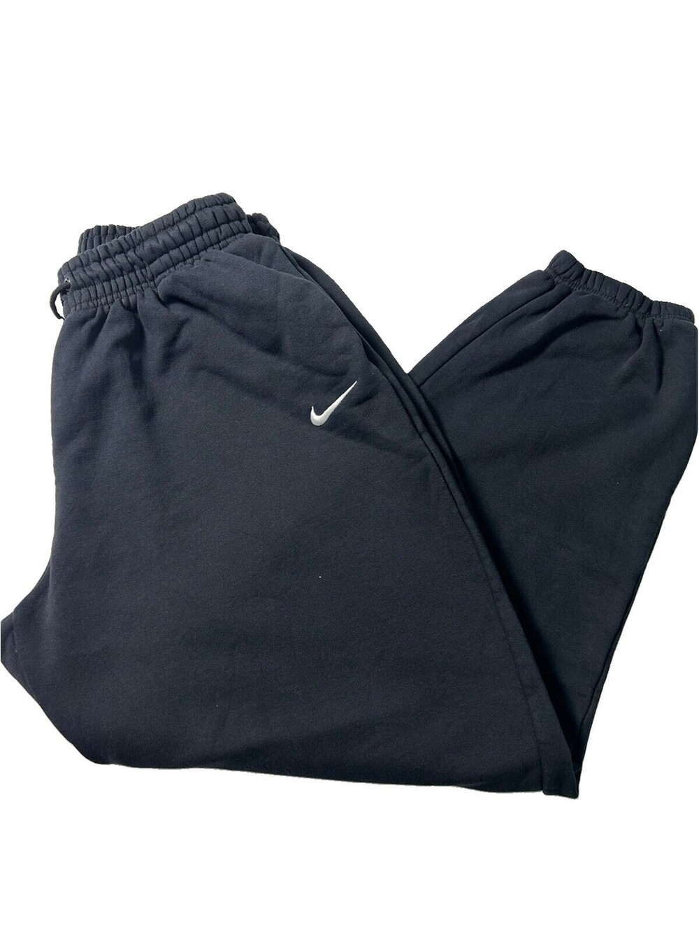 Nike Mens Sz Large Black Fleece Joggers Sweatpants Baggy Loose